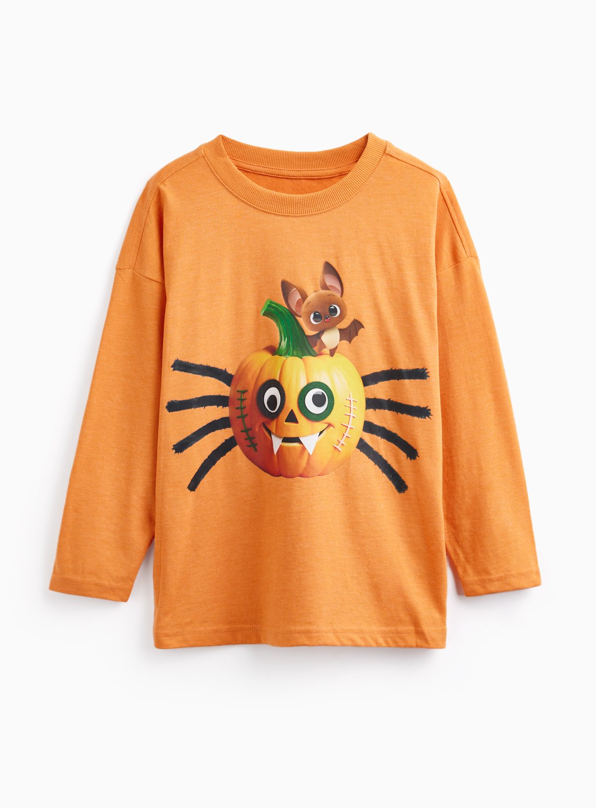 Orange Halloween Pumpkin Long Sleeve T-Shirt 1-2 years - Image 1 thumbnail